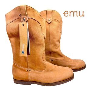 NWT emu El Rancho Leather Boots tan sz 8 Premium Australian Sheepskin MSRP $180